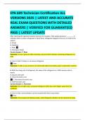 EPA 609 Technician Certification ALL  VERSIONS 2025 &vert; LATEST AND ACCURATE  REAL EXAM QUESTIONS WITH DETAILED  ANSWERS &vert; VERIFIED FOR GUARANTEED PASS &vert; LATEST UPDATE 