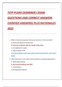TCFP PLANS EXAMINER I EXAM  QUESTIONS AND CORRECT ANSWERS  &lpar;VERIFIED ANSWERS&rpar; PLUS RATIONALES  2025