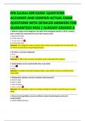 EPA Section 609 EXAM  QUESTIONS   ACCURATE AND VERIFIED ACTUAL EXAM  QUESTIONS WITH DETAILED ANSWERS FOR  GUARANTEED PASS &vert; ALREADY GRADED A 