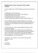 Building Matters Exam I Questions With Complete Solutions