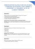 FIREFIGHTER HAZMAT OPS EXAM 2025 &ndash; VERIFIED QUESTIONS AND CORRECT ANSWERS &vert; A&plus; GRADED &vert; ACTUAL LATEST VERSION