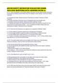 WATER SAFETY INSTRUCTOR EVALUATION EXAMS 2025&sol;2026 QUESTIONS WITH ANSWERS RATED A&plus;