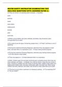 WATER SAFETY INSTRUCTOR EXAMINATION TEST 2025&sol;2026 QUESTIONS WITH ANSWERS RATED A&plus;