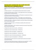 WATER SAFETY INSTRUCTOR TEST PAPER 2025&sol;2026 QUESTIONS WITH ANSWERS RATED A&plus;