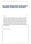 NCP EXAM OPERATIONS &lpar;QUESTIONS & ANSWERS&rpar; SCORED 90&percnt; OR MORE&excl;&excl;