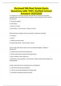 Rockwell WA Real Estate Exam Questions with 100&percnt; Verified Correct Answers 2025&sol;2026