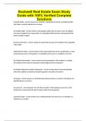 Rockwell Real Estate Exam Study Guide with 100&percnt; Verified Complete Solutions