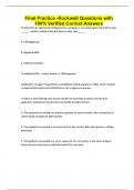 Final Practice -Rockwell Questions with 100&percnt; Verified Correct Answers
