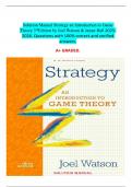 Solution Manual Strategy an Introduction to Game  Theory 3rdEdition by Joel Watson & Jesse Bull 2025 2026&period; Questions with 100&percnt; correct and verified  answers&period;  A&plus; GRADED&period; 