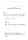 WGU D313 Anatomy and Physiology II Objective Assessment 2025&colon; Practice Questions and Answers