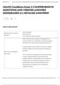 USAHS Conditions Exam 2 COMPREHENSIVE QUESTIONS AND VERIFIED ANSWERS 2025&lpar;GRADED A&plus;&rpar; DETAILED ANSWERS&excl;&excl;