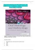 TEST BANK ESSENTIALS OF ORAL HISTOLOGY AND  EMBRYOLOGY 5TH EDITION by CHIEGO&period; QUESTIONS  WITH CORRECT ANSWERS&period;  GUARANTEED A&plus; GRADE