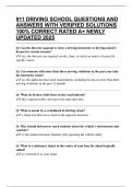 911 DRIVING SCHOOL QUESTIONS AND ANSWERS WITH VERIFIED SOLUTIONS 100&percnt; CORRECT RATED A&plus; NEWLY UPDATED 2025