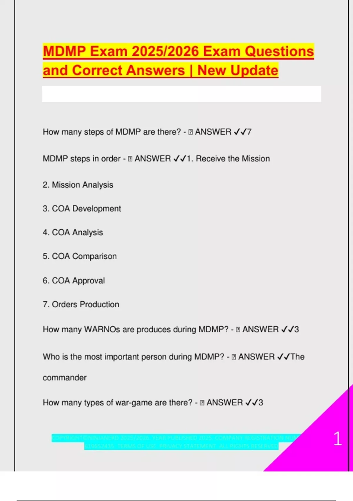 Mdmp Worksheet.pdf MDMP – 2025/2026 Full Exam Guide | All 7 Steps Explained with Verified ...