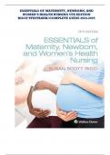 TEST BANK For Essentials of Maternity Newborn and Women&rsquo;s Health Nursing 5th Edition By Susan Ricci &vert; Verified Chapter's 1 - 24 &vert; Complete