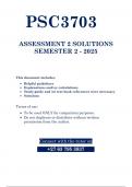 PSC3703 Assignment 2 &lpar;QUESTIONS & ANSWERS&rpar; SEMESTER 2 2025  - DUE 05 AUGUST 2025