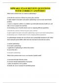 MPH 6011 EXAM REVIEW QUESTIONS WITH CORRECT ANSWERS&excl;&excl;