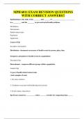 MPH 6011 EXAM REVISION QUESTIONS WITH CORRECT ANSWERS&excl;&excl;