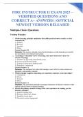 FIRE INSTRUCTOR II EXAM 2025 &ndash; VERIFIED QUESTIONS AND CORRECT A&plus; ANSWERS &vert; OFFICIAL NEWEST VERSION RELEASED