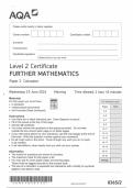 AQA Level 2 Further Mathematics&comma; June 2024 Paper 2 &lpar;Calculator&rpar;
