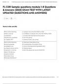 FL CDR Sample questions module 1-8 Questions & Answers &lpar;2025&rpar; EXAM TEST WITH LATEST UPDATED &lpar;QUESTIONS AND ANSWERS&rpar;