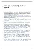 Developmental Exam 2 questions and answers