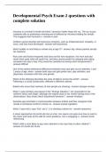 Developmental Psych Exam 2 questions with complete solution