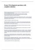 Exam 2 Development questions with complete solutions