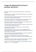 Ganger Developmental Psych Exam 2 questions and answers