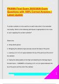 PN3006 Final Exam 2025&sol;2026 Exam  Questions with 100&percnt; Correct Answers &vert;  Latest Update