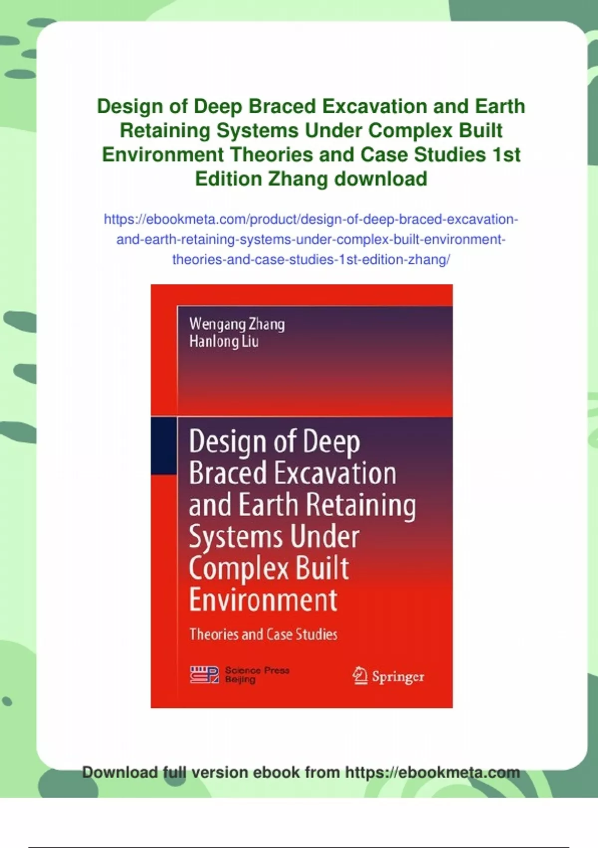 Summary Design of Deep Braced Excavation and Earth Retaining Systems ...