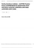 Family Solutions Institute - AMFTRB Practice Exam COMPREHENSIVE QUESTIONS WITH MULTIPLE CHOICES &vert;VERIFIED & REVISED ANSWERS &lpar;NEW&rpar; 2025
