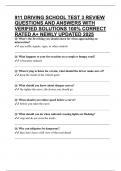 911 DRIVING SCHOOL TEST 3 REVIEW QUESTIONS AND ANSWERS WITH VERIFIED SOLUTIONS 100&percnt; CORRECT RATED A&plus; NEWLY UPDATED 2025