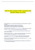 Intro to data analytics D491 questions and answers latest top score