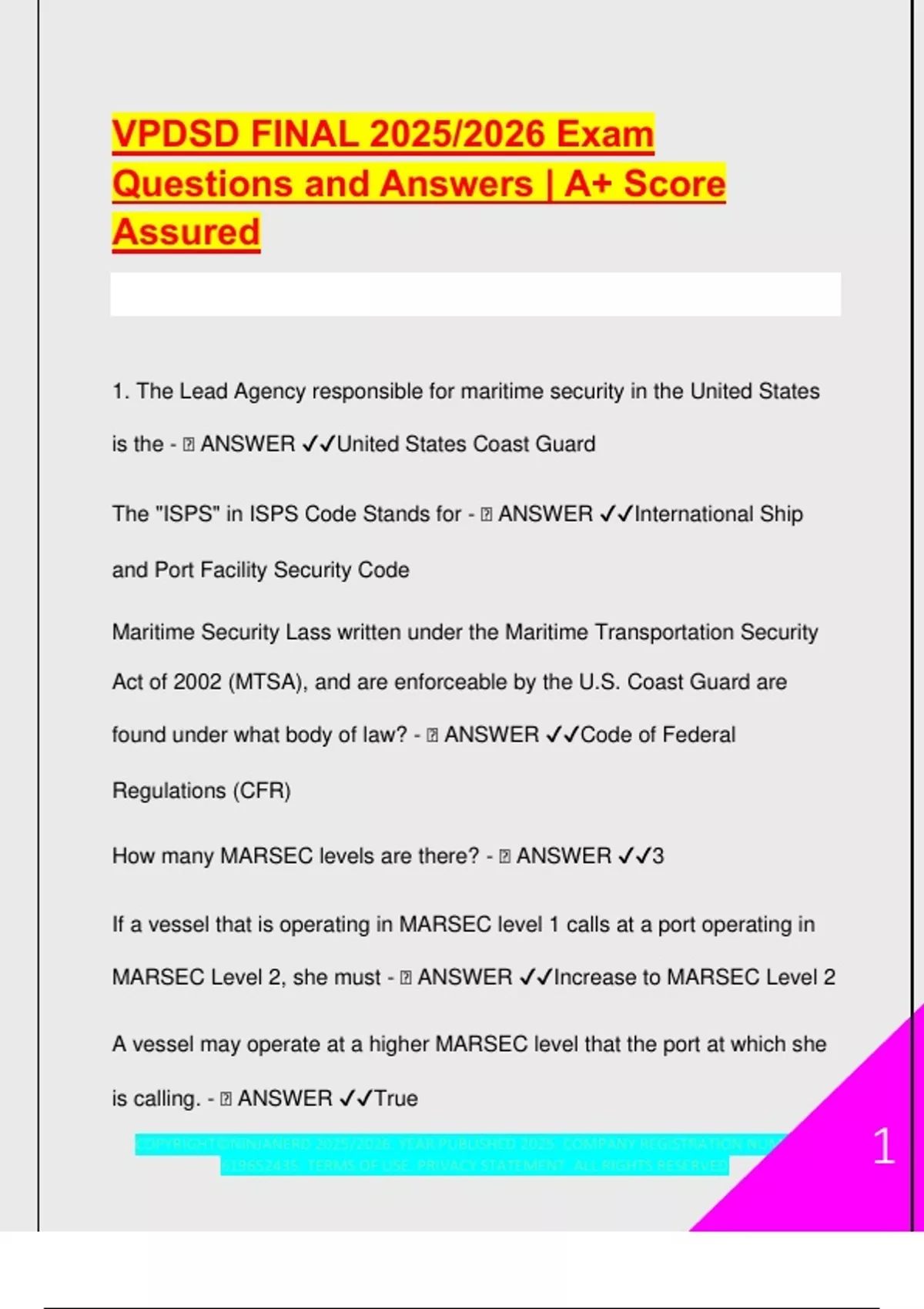 VPDSD FINAL 2025/2026 Exam Questions and Answers | A+ Score Assured ...
