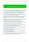 BCMAP Monitor Certification Exam Questions and Answers All Correct 