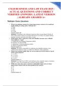 CSLB BUSINESS AND LAW EXAM 2025 &vert; ACTUAL QUESTIONS AND CORRECT VERIFIED ANSWERS &vert; LATEST VERSION &vert; ALREADY GRADED A&plus;