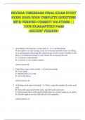 NEVADA Timeshare FINAL EXAM STUDY  GUIDE 2025&sol;2026 COMPLETE QUESTIONS  WITH VERIFIED CORRECT SOLUTIONS &vert;&vert;  100&percnt; GUARANTEED PASS   <RECENT VERSION> 