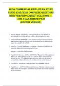 RECA Commercial FINAL EXAM STUDY  GUIDE 2025&sol;2026 COMPLETE QUESTIONS  WITH VERIFIED CORRECT SOLUTIONS &vert;&vert;  100&percnt; GUARANTEED PASS   <RECENT VERSION> 