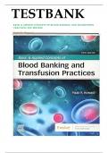 TEST BANK for Basic and Applied Concepts of Blood Banking and Transfusion Practices 5th Edition By Paula Howard&comma; All Chapters 1 - 16&comma; Complete Newest Version