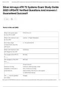 Silver Airways ATR 72 Systems Exam Study Guide 2025 UPDATE Verified Questions And Answers &vert; Guaranteed Success&excl;&excl;