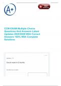 CCM EXAM Multiple Choice Questions And Answers Latest Updates 2025&sol;2026 With Correct Answers 100&percnt; With Complete Solutions