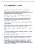 USA Weightlifting Level 1 Questions and Answers 100&percnt; Solved