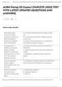 AORN Periop 101 Exams COMPLETE &lpar;2025&rpar; TEST WITH LATEST UPDATED &lpar;QUESTIONS AND ANSWERS&rpar;