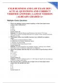 CSLB BUSINESS AND LAW EXAM 2025 &vert; ACTUAL QUESTIONS AND CORRECT VERIFIED ANSWERS &vert; LATEST VERSION &vert; ALREADY GRADED A&plus;