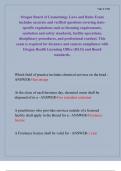 Oregon Board of Cosmetology Laws and Rules Exam  includes accurate and verified questions covering state specific regulations such as licensing requirements&comma;  sanitation and safety standards&comma; facility operations&comma;  disciplinary procedures&comma; and professional