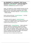 GA PROPERTY & CASUALTY TEST Exam Questions and Answers &lpar;Solved Papers