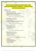 CNP TEST REVIEW UPDATED EXAM WITH MOST TESTED QUESTIONS AND ANSWERS &vert; GRADED A&plus; &vert; ASSURED SUCCESS WITH DETAILED RATIONALES