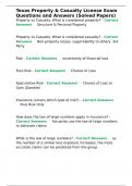 Texas Property & Casualty License Exam Questions and Answers &lpar;Solved Papers&rpar;&period;