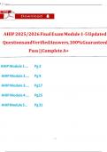 AHIP 2025&sol;2026 Final Exam Module 1-5 Updated Questions and Verified Answers&comma; 100&percnt; Guaranteed Pass &vert;&vert;Complete A&plus; Guide